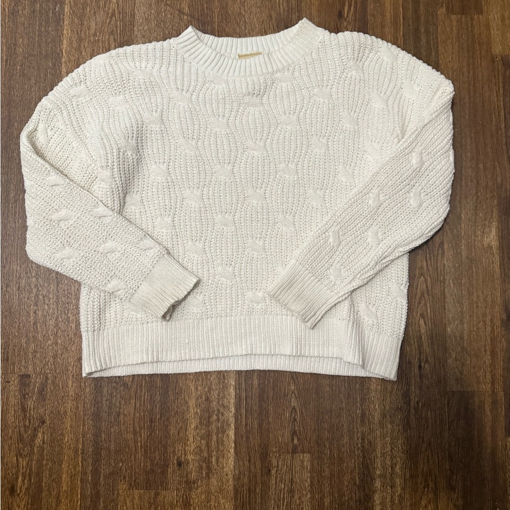 Cozy White Cable Knit Sweater
